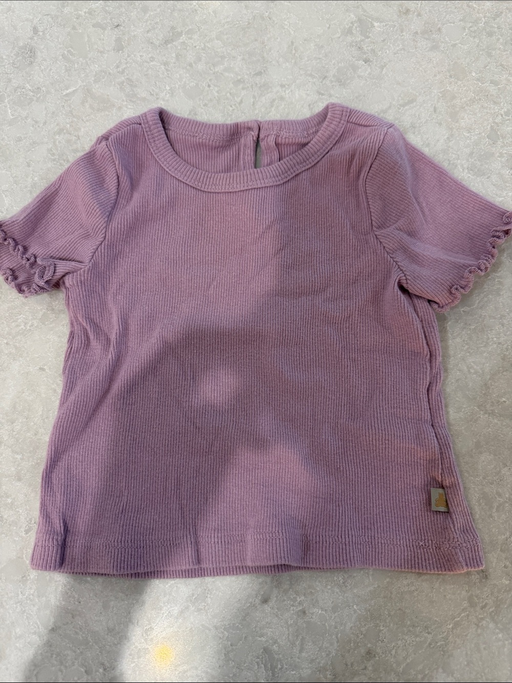 GAP Girls Short-Sleeve Ribbed Tee in Lavender Purple
